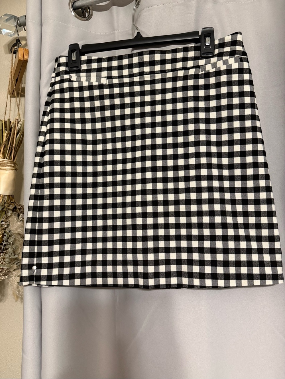 Black and White Gingham A-Line Skirt/Skort